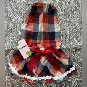 NEW Fitwarm Dog Holiday Christmas Plaid Small Dog Pet Dress